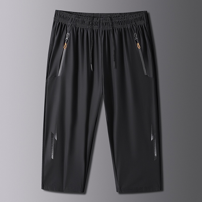 Quần Short Vải Lụa Lạnh Mỏng Dáng Rộng Thoáng Khí Thời Trang Mùa Hè Cho Nam