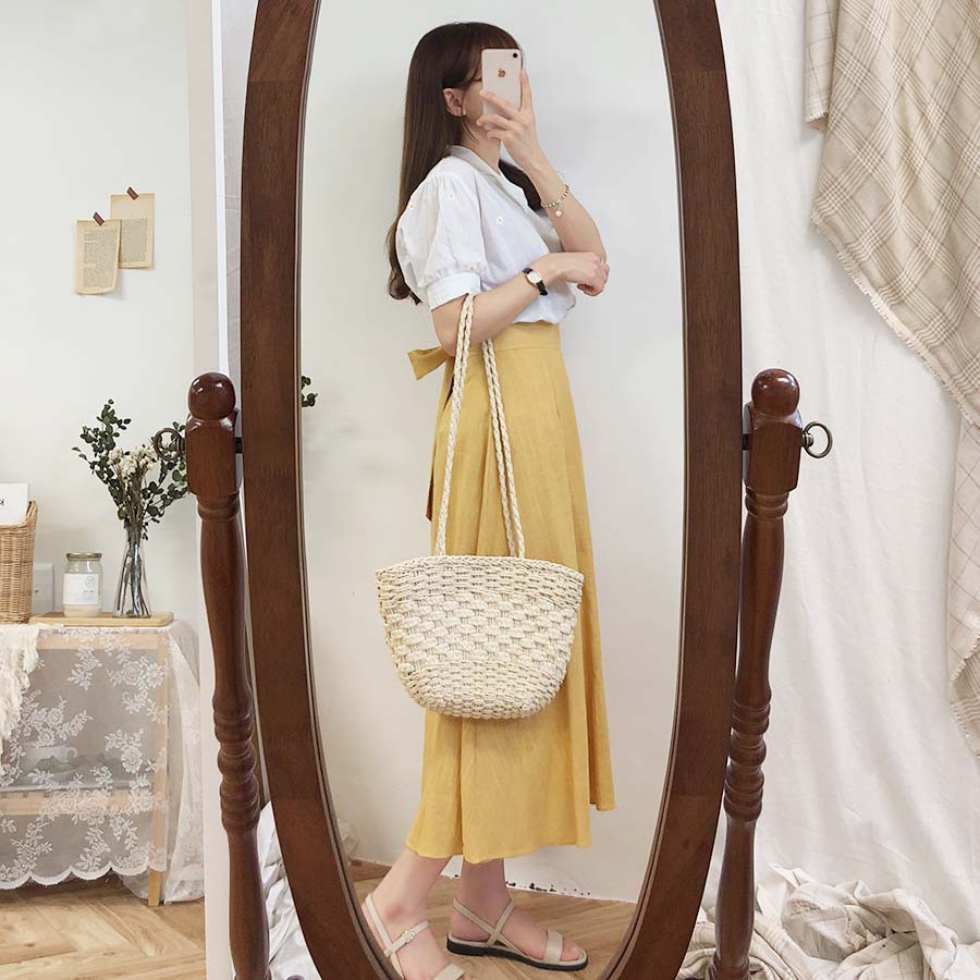 ORDER || Váy Xòe Dáng Dài Mềm Mại Nơ Sau MORAN | BigBuy360 - bigbuy360.vn