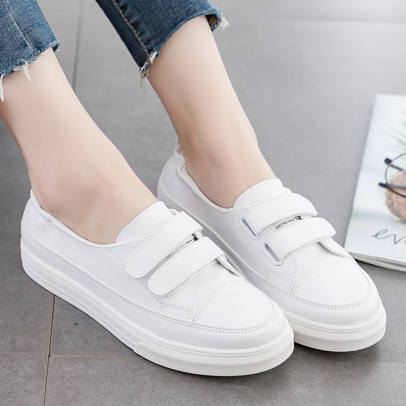 Slipon da nữ - Giày lười da nữ - Da PU màu trắng - Mã SP: 2216/2218 | BigBuy360 - bigbuy360.vn