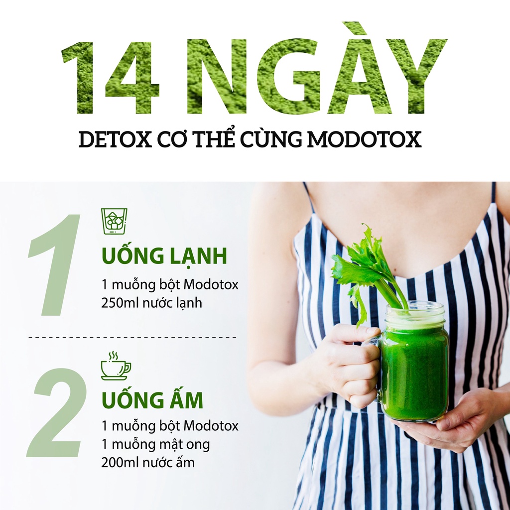 (GIẢM CÂN) Bột Rau Củ Nguyên Chất Hỗ Trợ Giảm Cân, Detox Cơ Thể, Mịn Da Uống Trực Tiếp MODOTOX (Hũ)