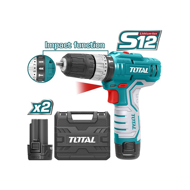 Máy khoan búa dùng pin Lithium S12 Total TIDLI1232