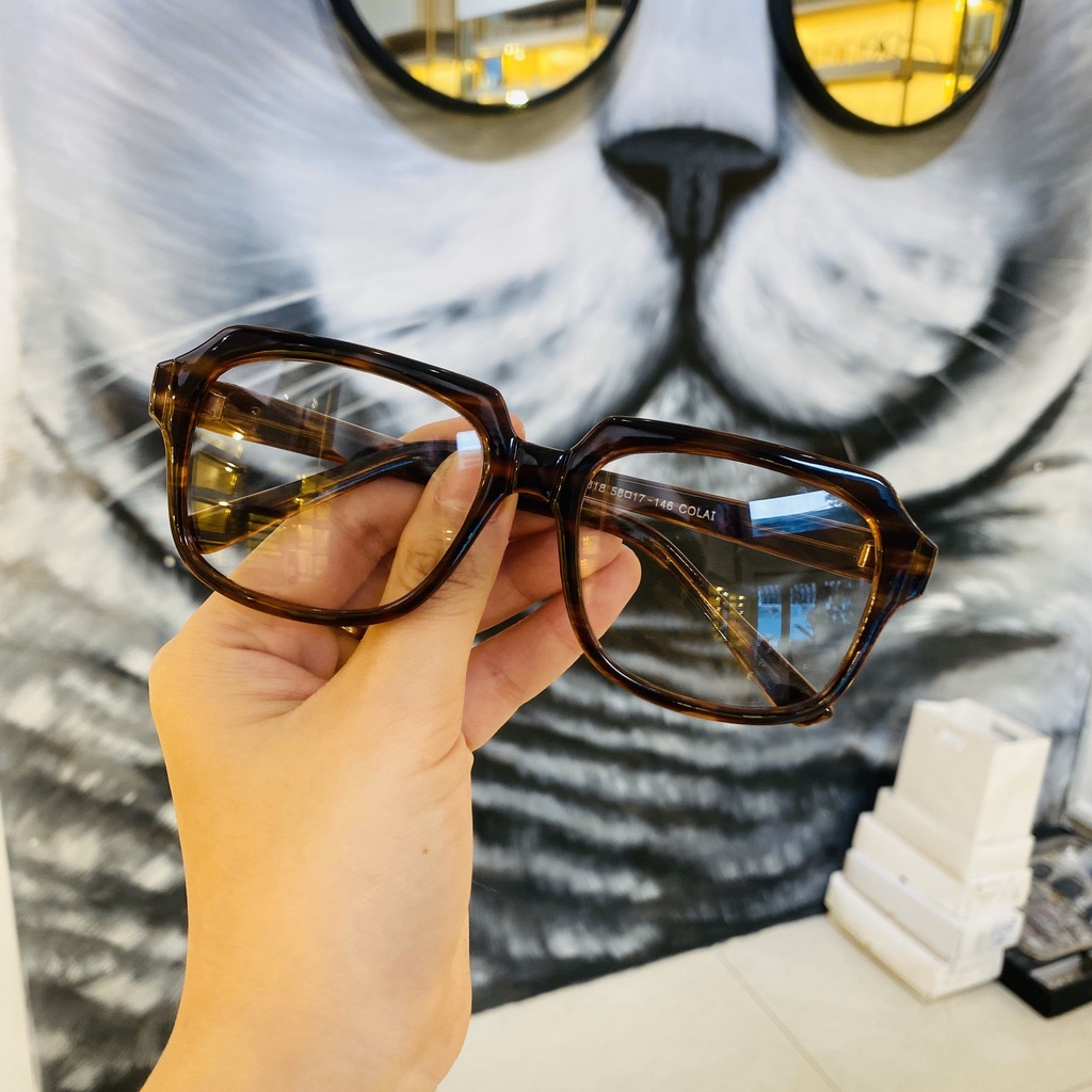 Gọng kính unisex nhựa acetate cao cấp thời trang nam nữ trendy OURESS 3818