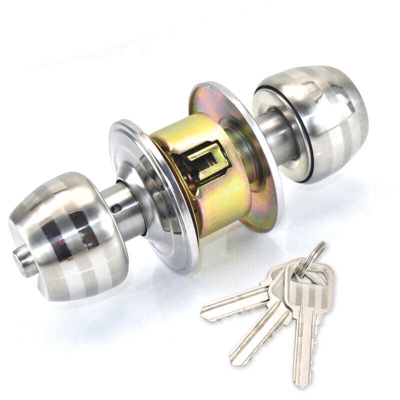 Ổ khóa cửa gỗ tay nắm tròn không chìa khoá dùng cho phòng ngủ phòng tắm chất liệu inox Cường Phát KCT01