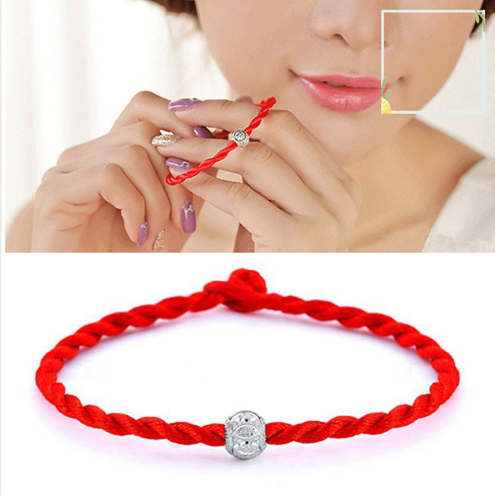 Vòng tay bằng chỉ bện màu đỏ may mắn cho cả nam và nữ