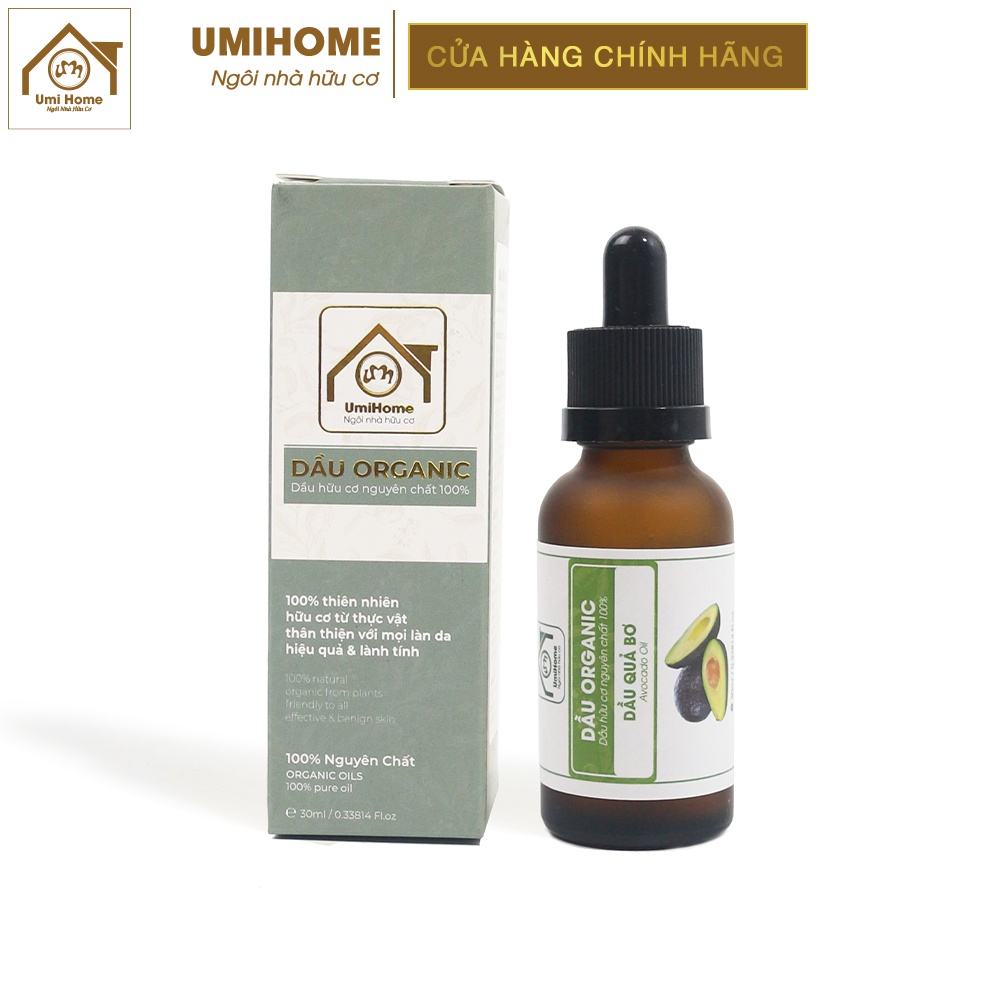 Dầu Quả Bơ dưỡng ẩm da hữu cơ UMIHOME nguyên chất 10ML