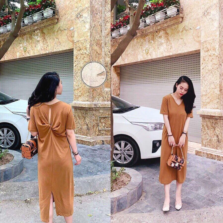 VÁY XUÔNG XOẮN LƯNG HỞ NHẸ NỮ TÍNH | BigBuy360 - bigbuy360.vn