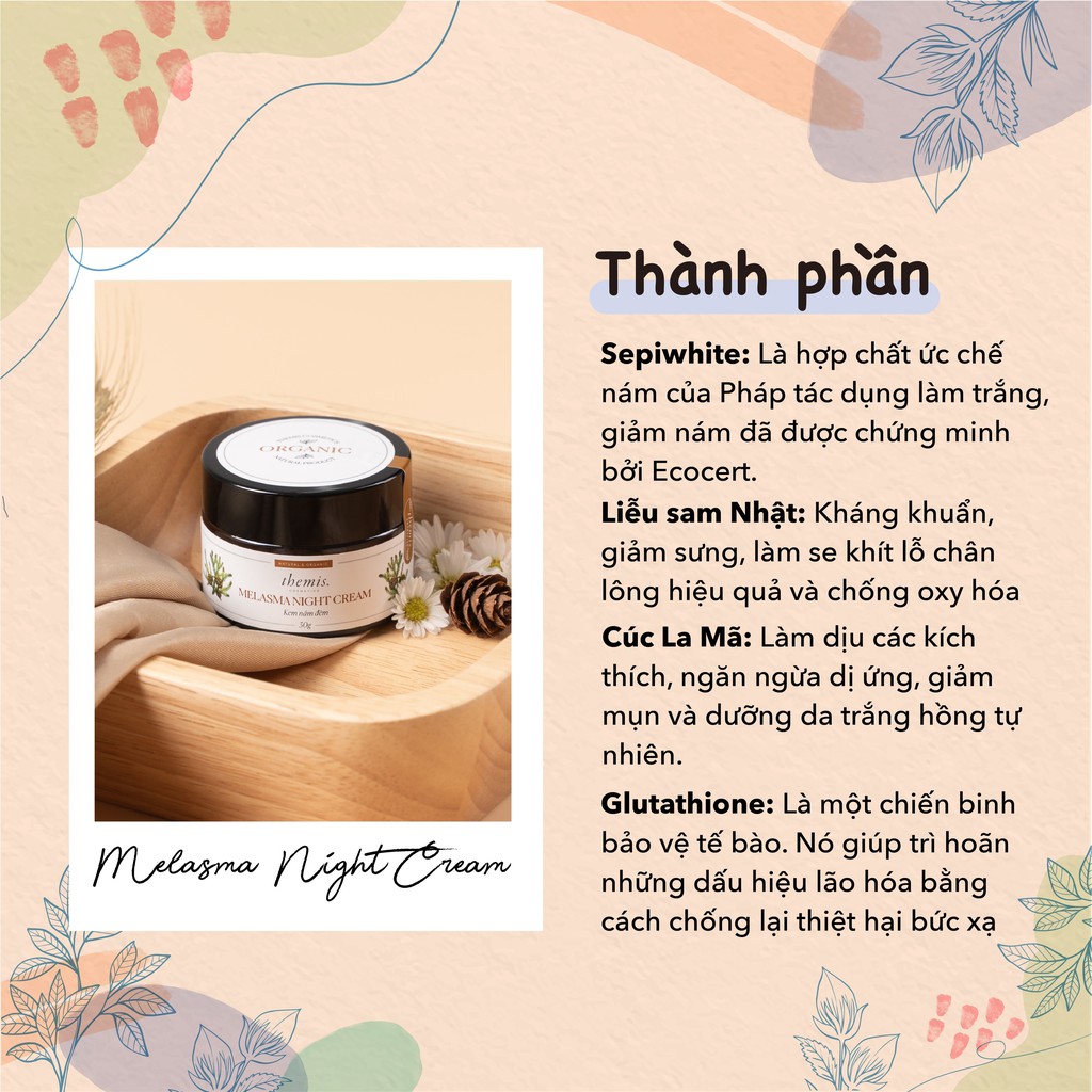 [Mã SKAMLTSW8 giảm 10% đơn 100K] Kem dưỡng trắng da ban đêm Themis Melasma Night Cream | BigBuy360 - bigbuy360.vn