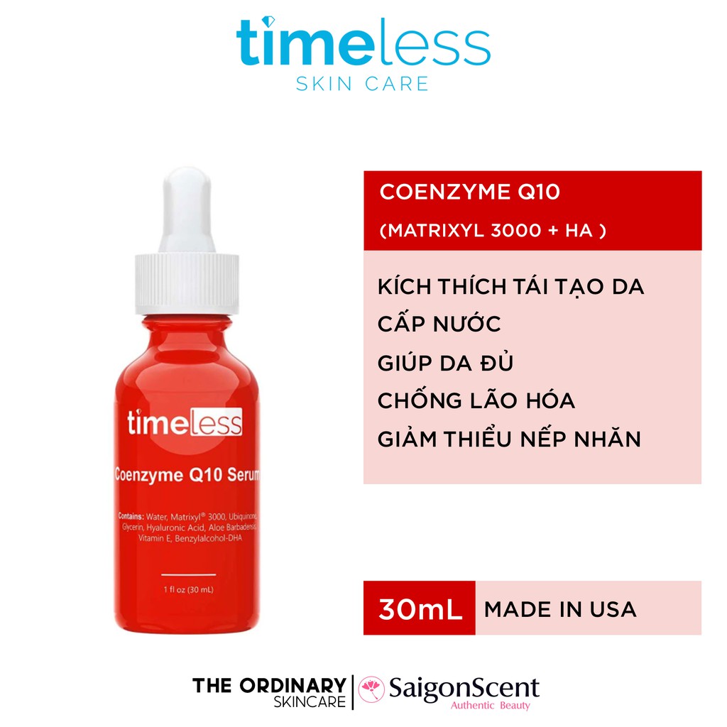 (Bill + Ảnh Thật) Tinh chất chống lão hóa Timeless Coenzyme Q10