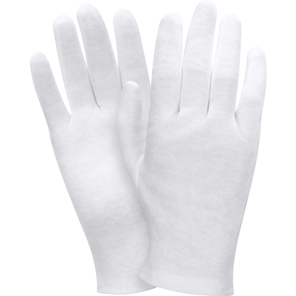 Set 4 Găng Tay Cotton Màu Trắng Giữ Ẩm Bảo Vệ Tay Khô / Kính / Kiểm Tra / Trang Sức