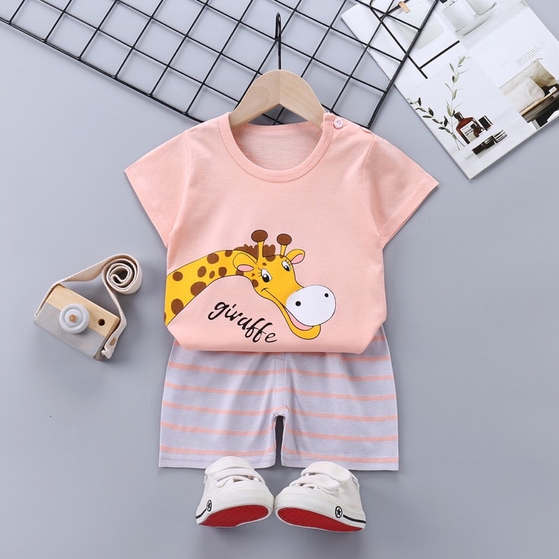 BT33 Size 80-120 Bộ thun bé gái bé trai ( Thun cọc tay 100% cotton) Thời trang hè hàng quảng châu