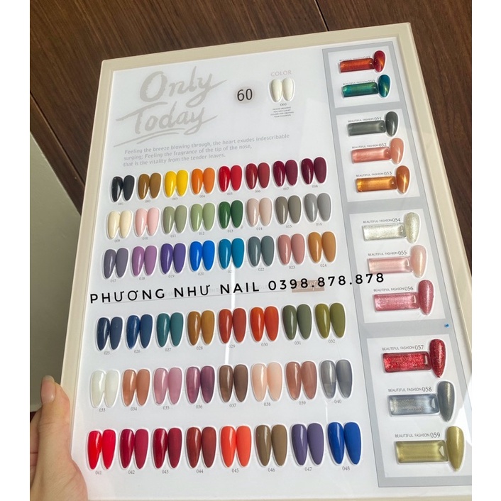 Set sơn Hàn only 60 màu tặng base, top lì, top bóng, nam châm và bảng màu