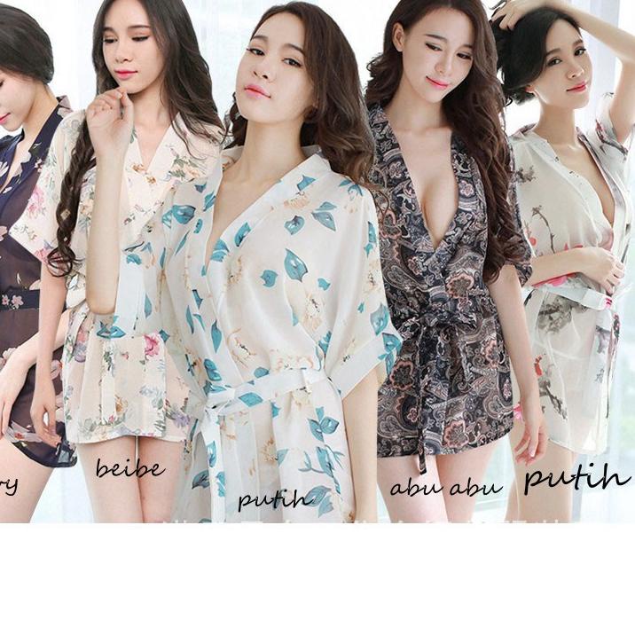 Giao Hàng Miễn Phí (RA-129)|Đầm Ngủ Kiểu Kimono Gợi Cảm Chất Liệu Chiffon A187-2 | BigBuy360 - bigbuy360.vn