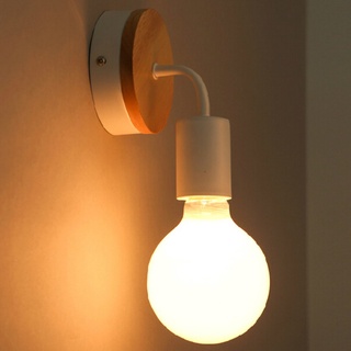 Đèn Led Gắn Tường Bằng Gỗ Và Kim Loại Phong Cách Vintage Châu Âu