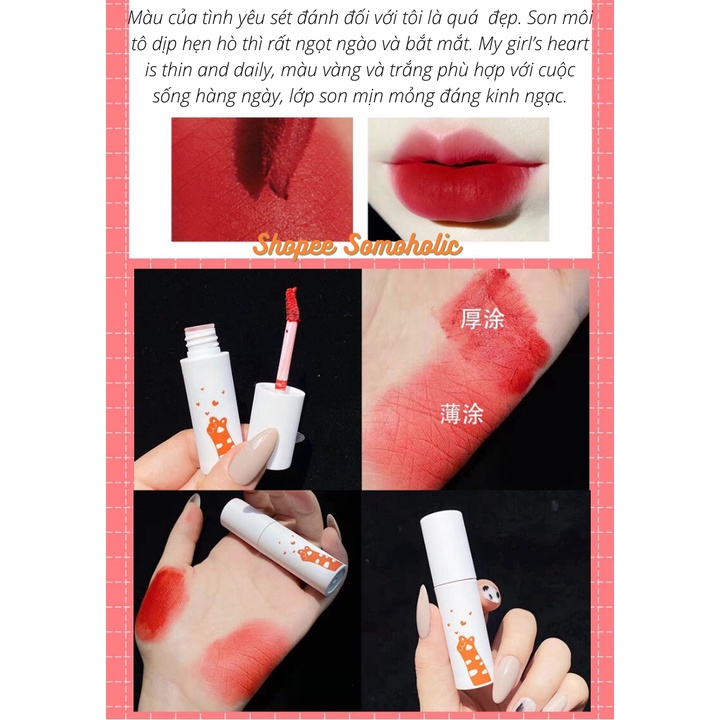 Son Nội Địa Trung FAICCIA Chân Mèo Matte Lip Glaze Chất Nhung Lì Somoholic SM12