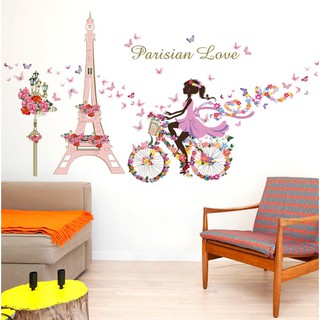 Decal dán tường Paris Love