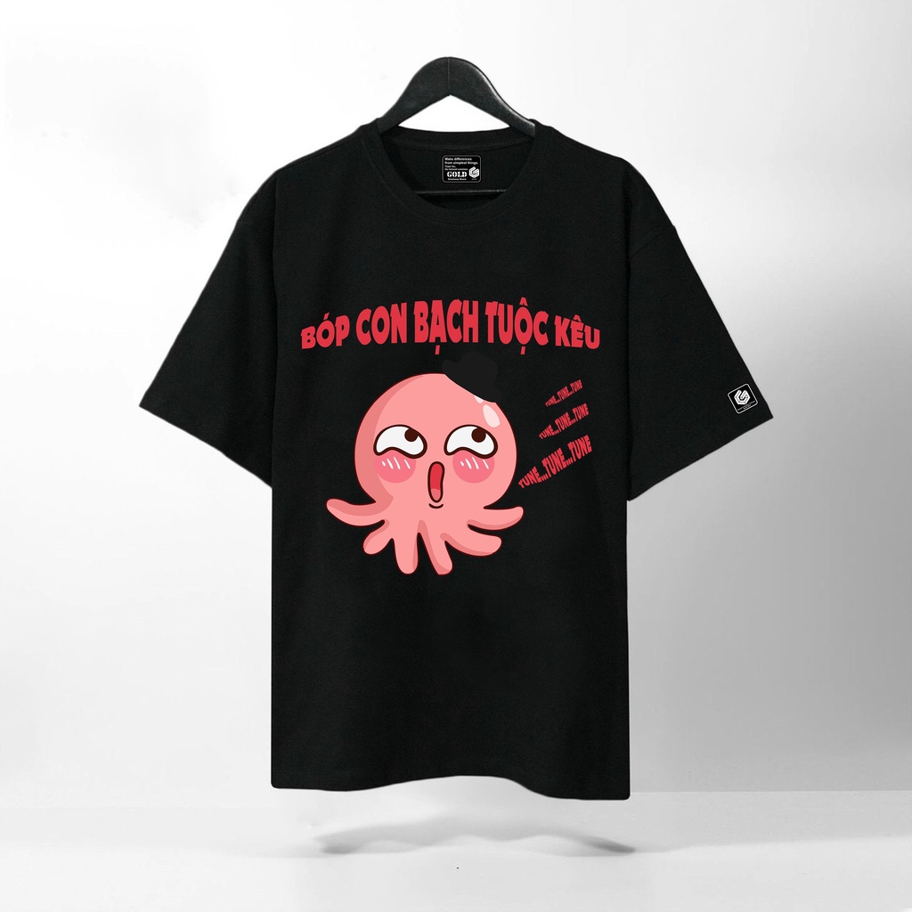 Áo Thun Tay Lỡ Bóp Con Bạch Tuộc Kêu, Form rộng oversize, áo phông unisex, chất liệu Cotton - KKIM Shop