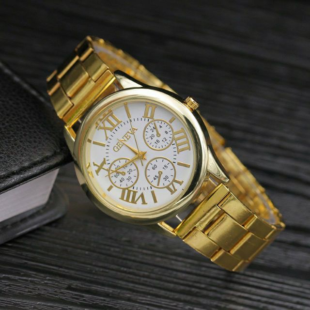 Đồng hồ mạ vàng nam hiệu Geneva