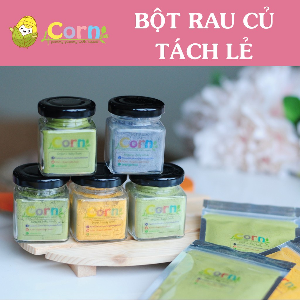 Bột rau củ sấy lạnh tách lẻ (gói/hộp thủy tinh 20g)