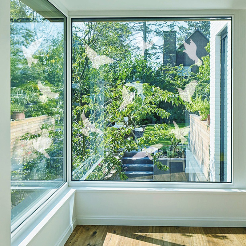 Set 4 Tờ 4 / 16 Miếng Dán Cửa Kính / Cửa Sổ / Cửa Ra Vào / Văn Phòng Chống Va Chạm In Họa