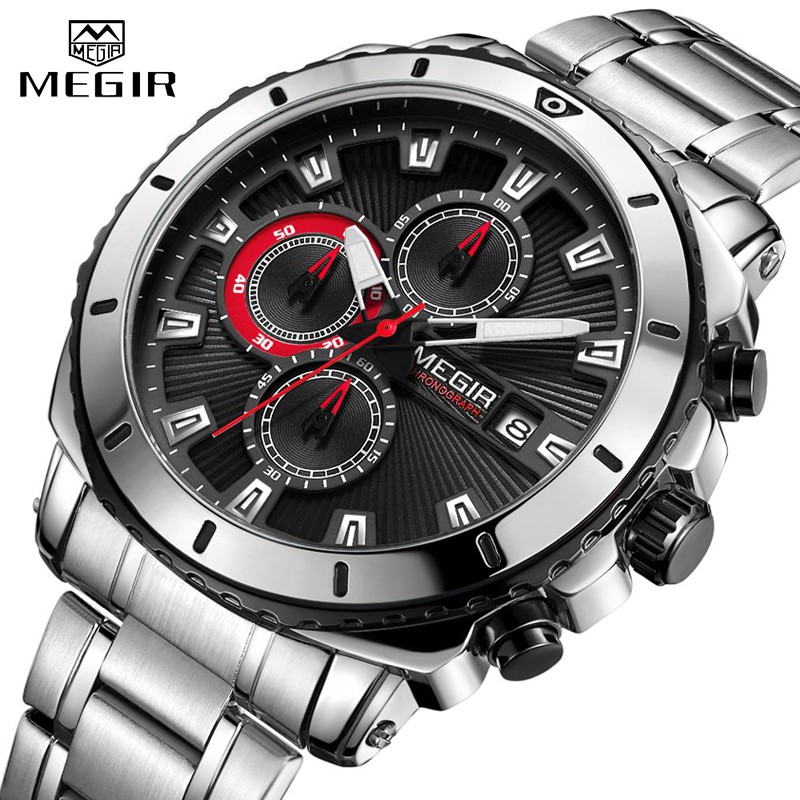 Megir Đồng Hồ Đeo Tay Bằng Thép Không Gỉ Thời Trang Sành Điệu Cho Nam