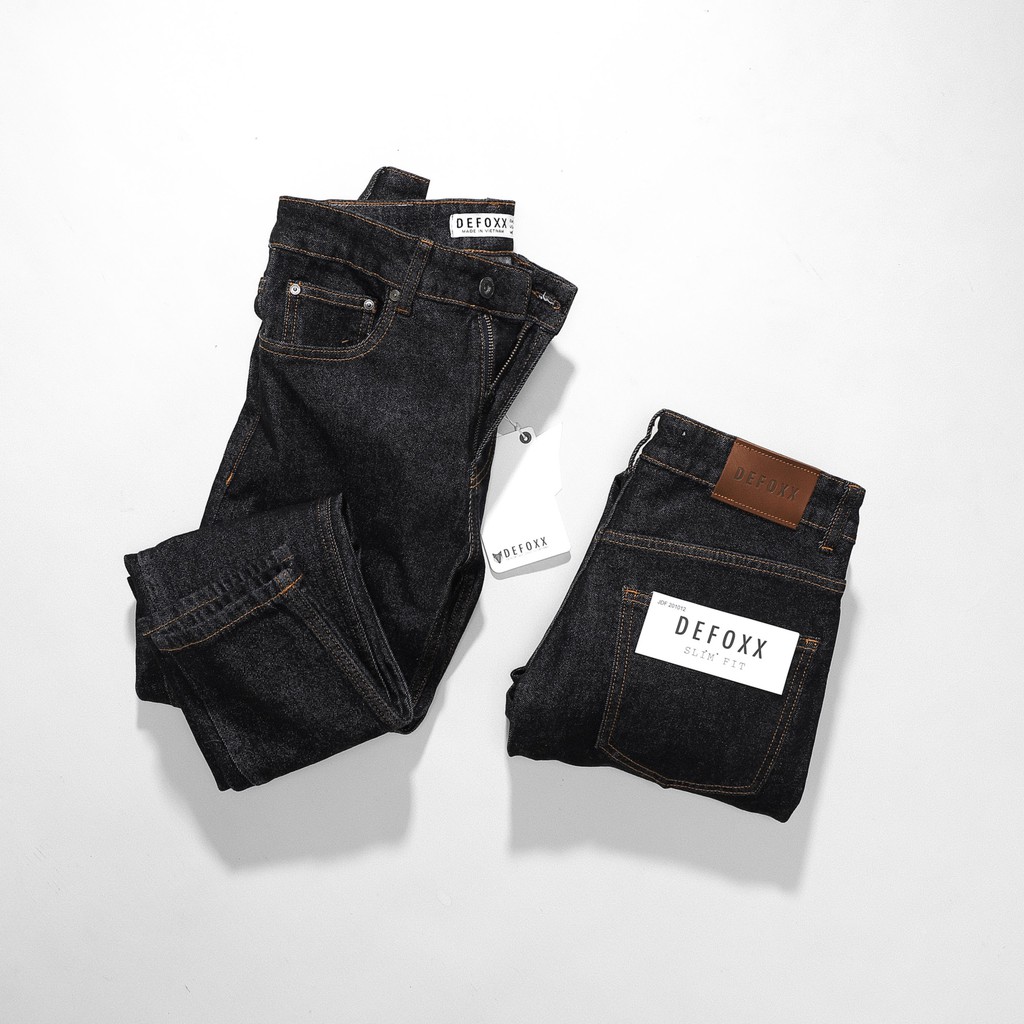 Quần jeans nam Defoxx slim fit giặt chân đen 201012 Foxxmen