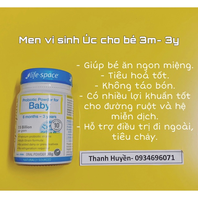 Men vi sinh Úc - Life Space probiotic - 60g/lọ