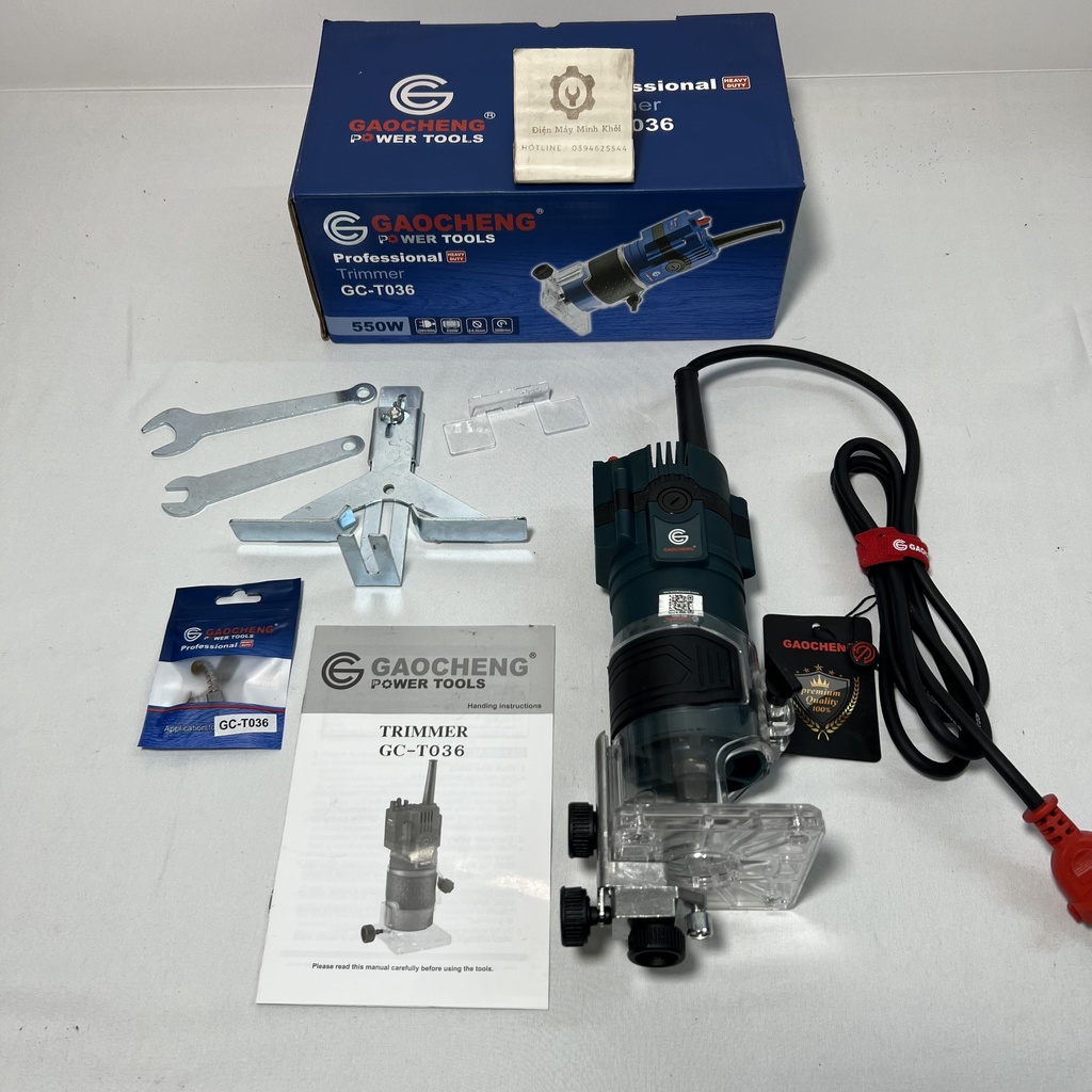 [Chính Hãng] Máy phay gỗ cầm tay GAOCHENG GC-T036 công suất lớn 550W| Máy soi mộng gỗ, đánh cạnh