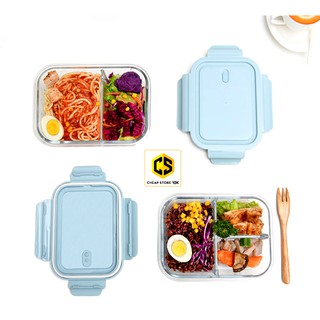 Hộp đựng cơm thủy tinh 3 ngăn, 2 ngăn, hộp thủy tinh đựng thực phẩm, cheapstore10k, cheapstore