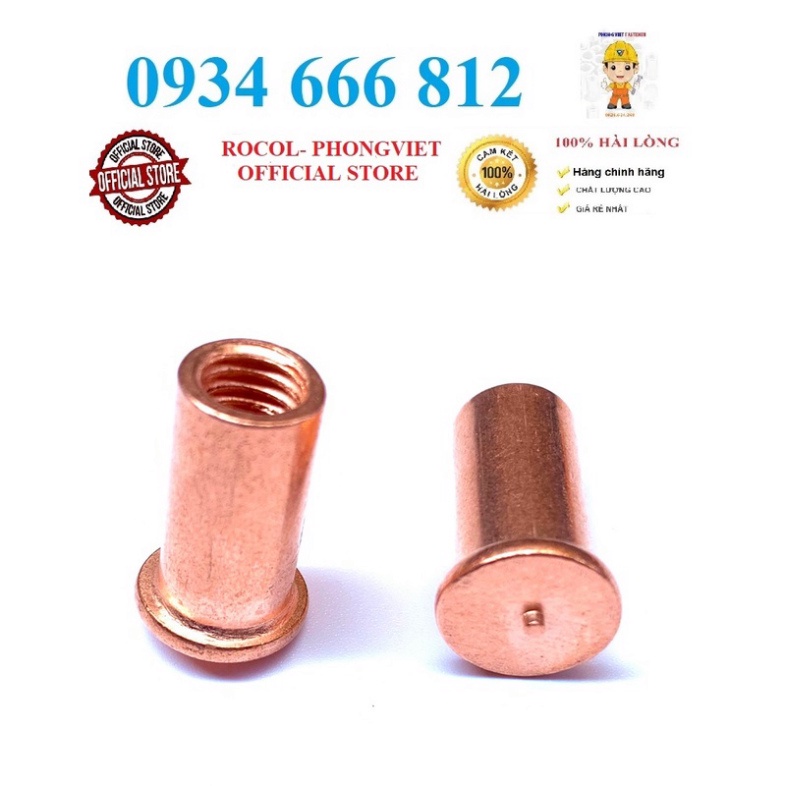 Combo 50c ecu hàn chập hàn nổ M4x10, M4x16 thép mạ đồng