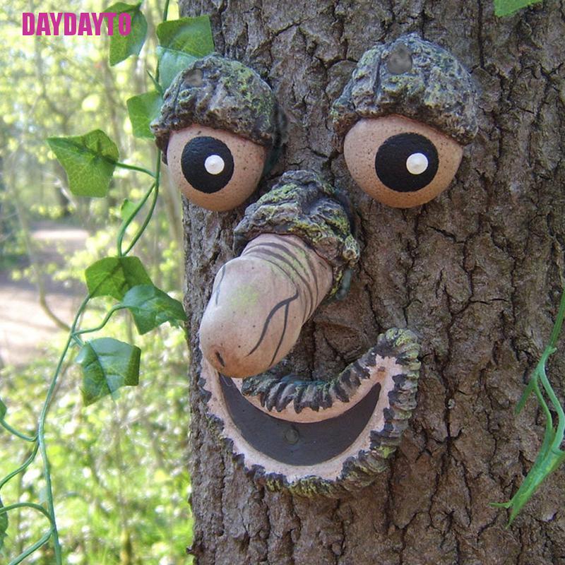 [DAYDAYTO] Old Man Tree Hugger Bark Ghost Face Facial Features Decoration Tree Face Decor