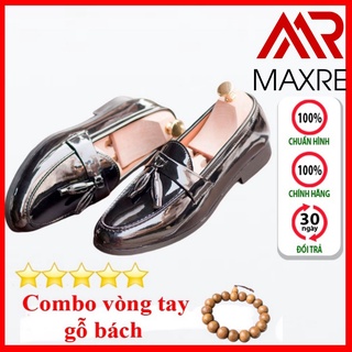 Giày lười nam chuông da bóng sang trọng đế khâu cao cấp - m512- kèm vòng gỗ bách xanh sp19