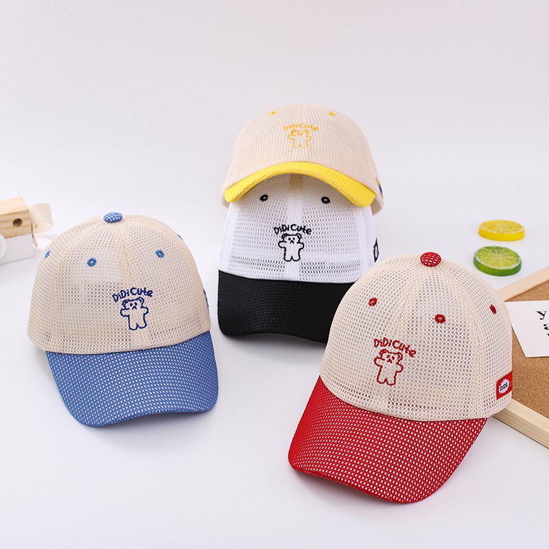 Mũ lưỡi tải họa tiết gấu hoạt hình dễ thương cho trẻ em