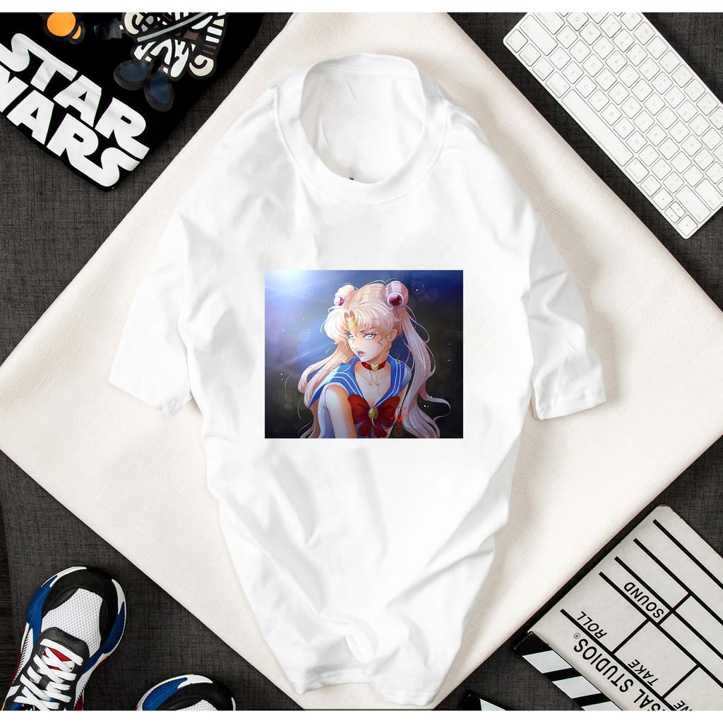 ÁO PHÔNG CỔ TRÒN THỦY THỦ MẶT TRĂNG SAILOR MOON IN HÌNH HOẠT HÌNH COOL NGẦU GIÁ SIÊU RẺ CHO BA MẸ VÀ BÉ - 144