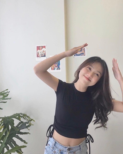 Áo thun gân dây rút 2 bên siêu đẹp