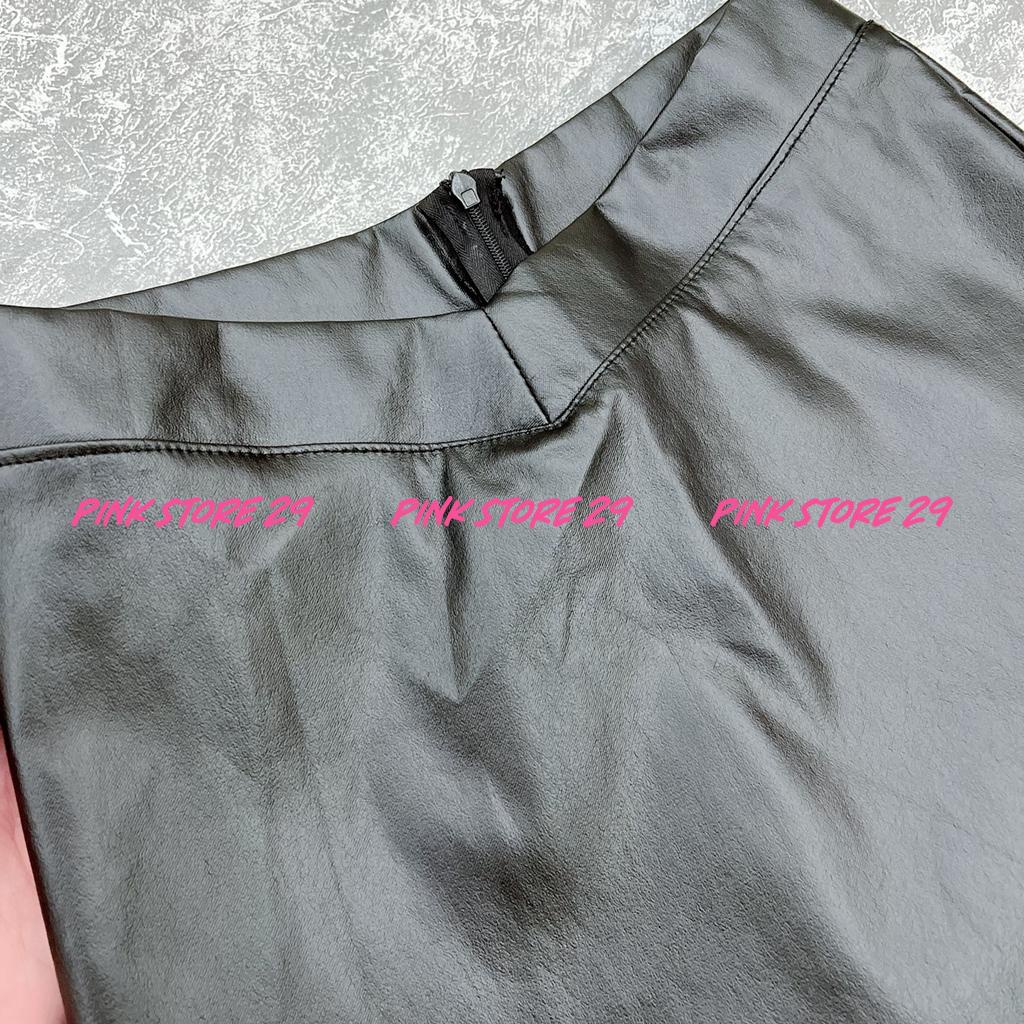 Chân Váy Da Lưng Thấp alohashop91, Dáng Ôm Xẻ Đùi Quyến Rũ