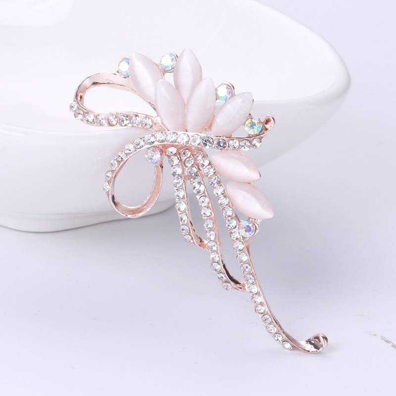 Ghim Cài Khăn Choàng Cổ Đính Đá Opal Thời Trang Phong Cách Hàn Quốc