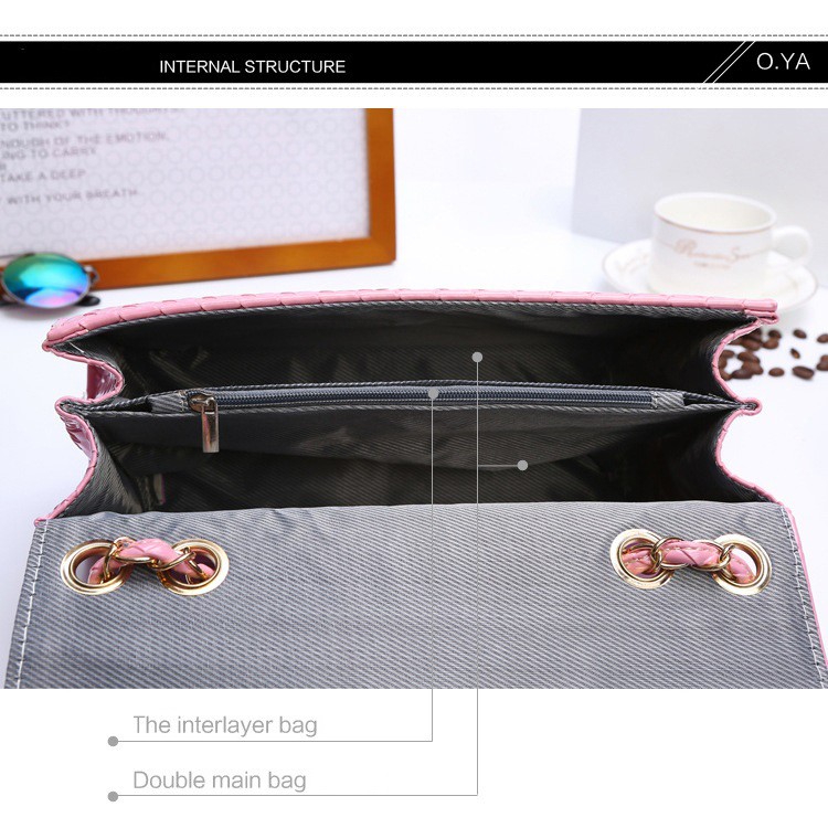 Túi Đeo Chéo, Túi Đeo Chéo T20 Caro Lớn  Màu Hồng Phấn