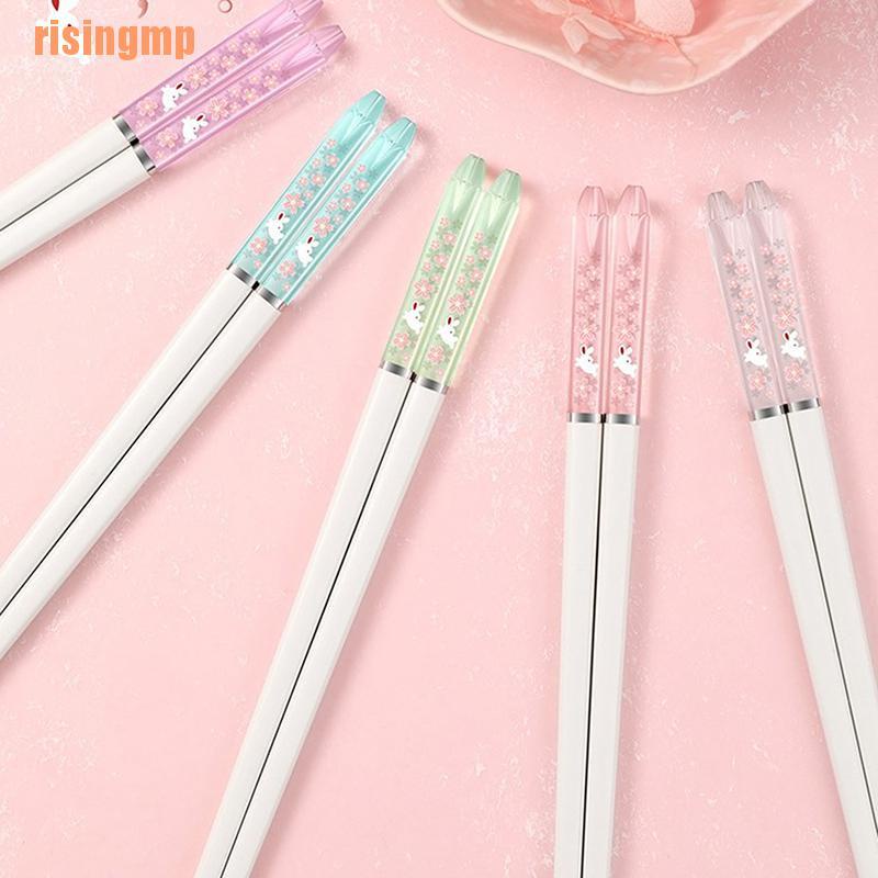 Bộ 5 Đôi Bông Tai Hợp Kim Hình Hoa Anh Đào / Thỏ Dễ Thương