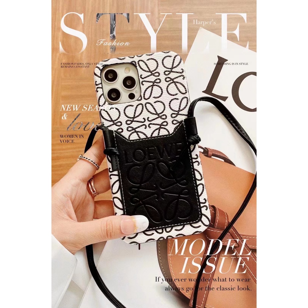 Ốp điện thoại có dây đeo chéo và ngăn đựng thẻ thích hợp cho Iphone 13promax 11 Pro Max 12 Pro Max XSMAX XR XS 7 8plus