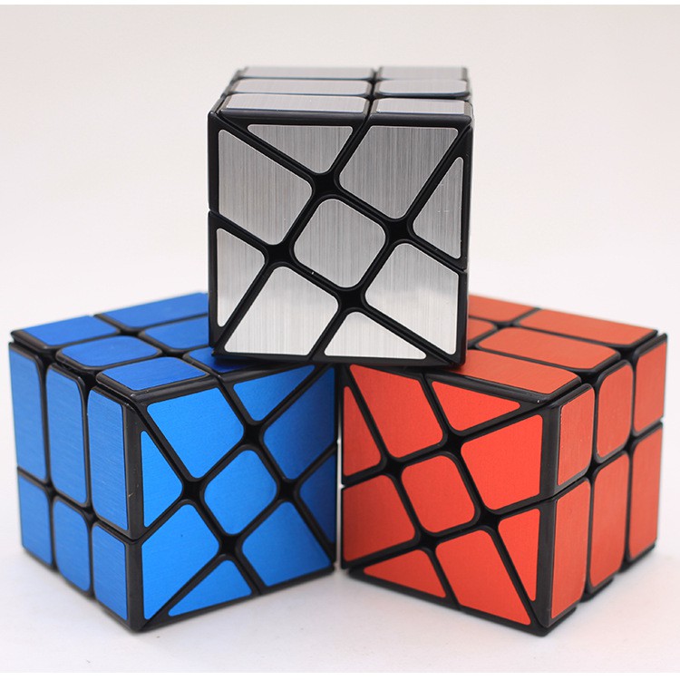 Yongjun 3x3 Mirror Cube Puzzle Novelty Sliver/Blue/Red Speed Magic Cube Khối Rubik
