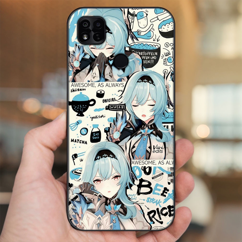 Ốp lưng Xiaomi Redmi 10A viền đen in hình Eula Genshin Impact