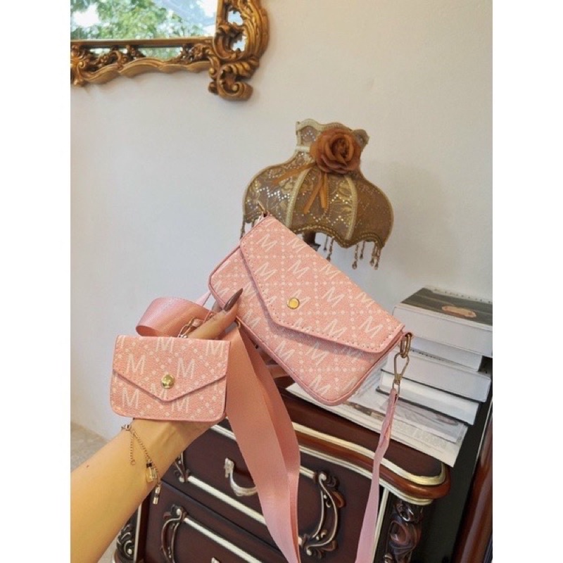 Set Túi Chữ M, Túi Đeo Chéo Bì Thư Size 20cm