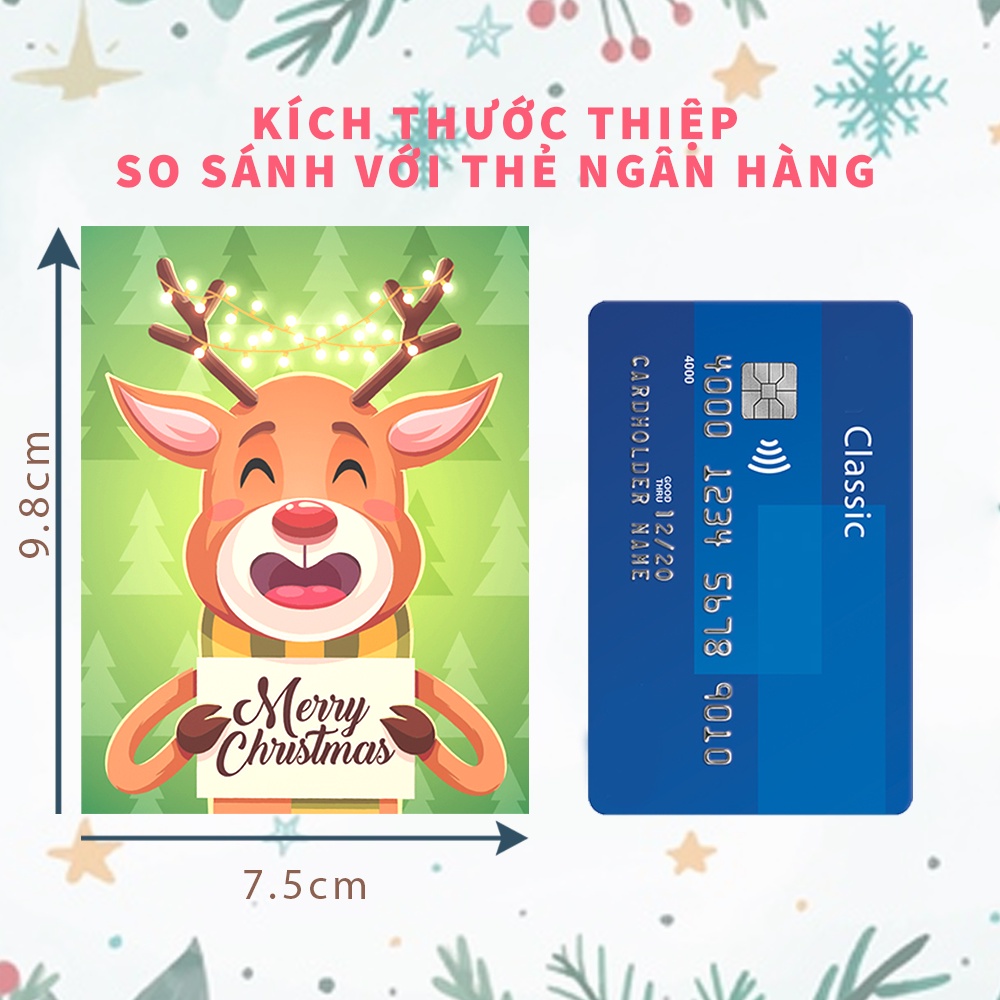 THIỆP NOEL GIÁNG SINH THIẾT KẾ CAO CẤP 2022 - KT: 9.8*7.5cm - Thiệp một mặt - Không kèm bao thư