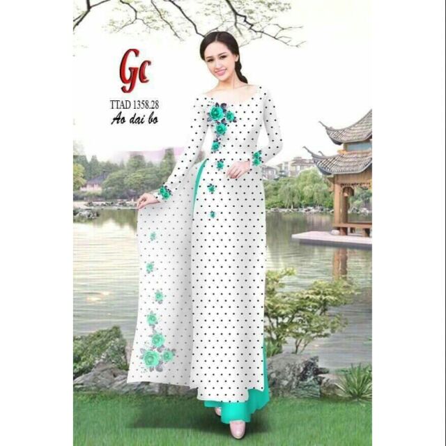Vải áo dài chấm bi