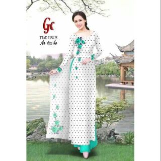 Vải áo dài chấm bi