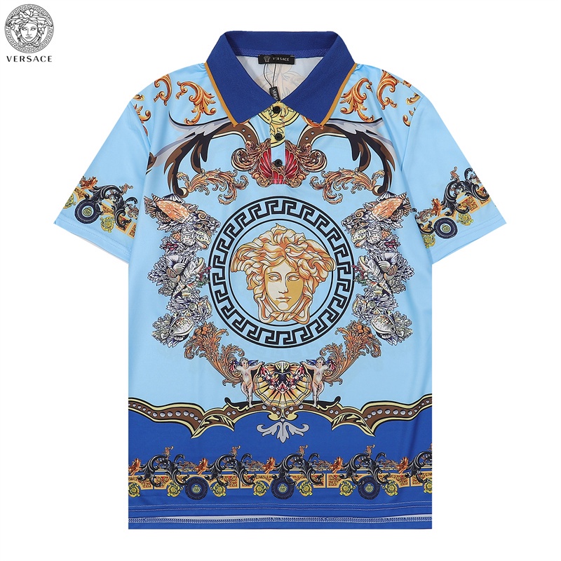 Áo Thun Polo Tay Ngắn In Logo Versace Thời Trang Mùa Hè Thoải Mái