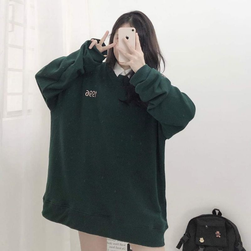 Áo Sweater Nỉ tay dài chữ thêu 1996 nam nữ unisex[ Ảnh thật ] 2t.clothes