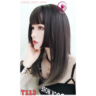 Tóc Giả Nữ Cả Đầu Nhuộm Đen Khói Mới