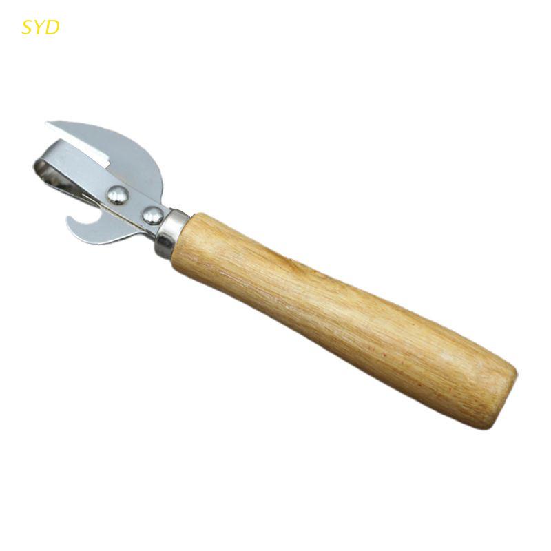 Dụng Cụ Mở Nắp Hộp Bằng Thép Không Gỉ Tay Cầm Gỗ Tiện Dụng Cho Nhà Bếp