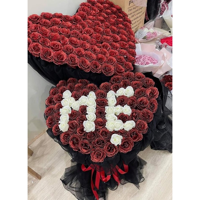 Bó hoa sáp nhũ chữ mẹ 99 bông xinh xắn, quà tặng mẹ ý nghĩa/shop hoa Gà Handmde. hoa sáp tp vinh